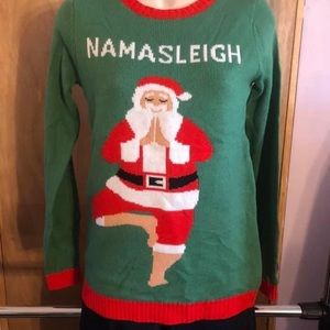 Namasleigh Santa yoga Christmas sweater